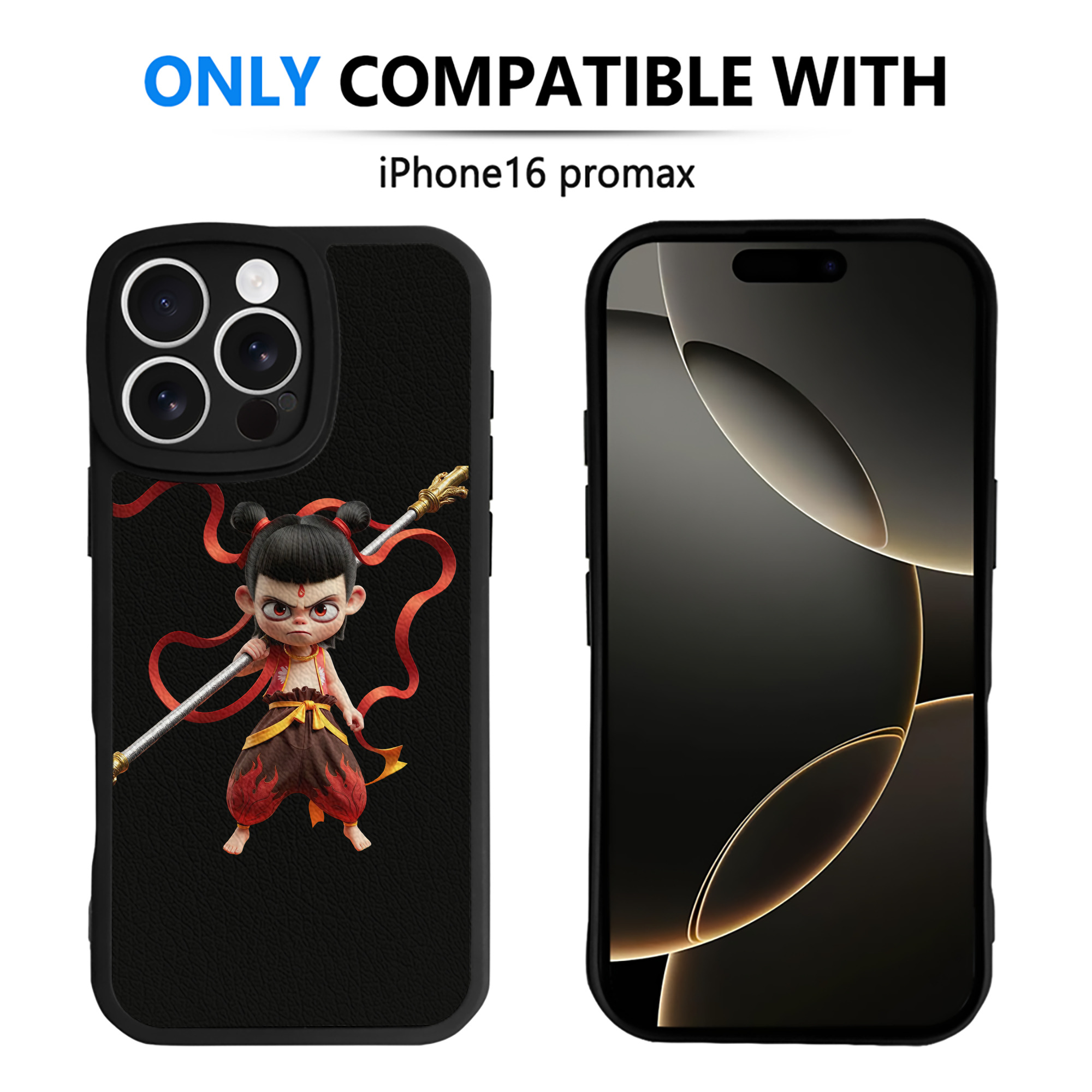 （画像用） Ne Zha 2 ナタ 魔童の大暴れ 【iPhone 16シリーズ対応】シリコンスマホケース（レザー調） 材質：シリコン